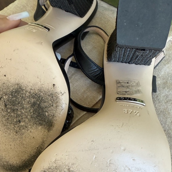 Gucci Black sandal- size 37(1/2) Sequin Marmont High Heeled
Look brand new - Picture 13 of 17